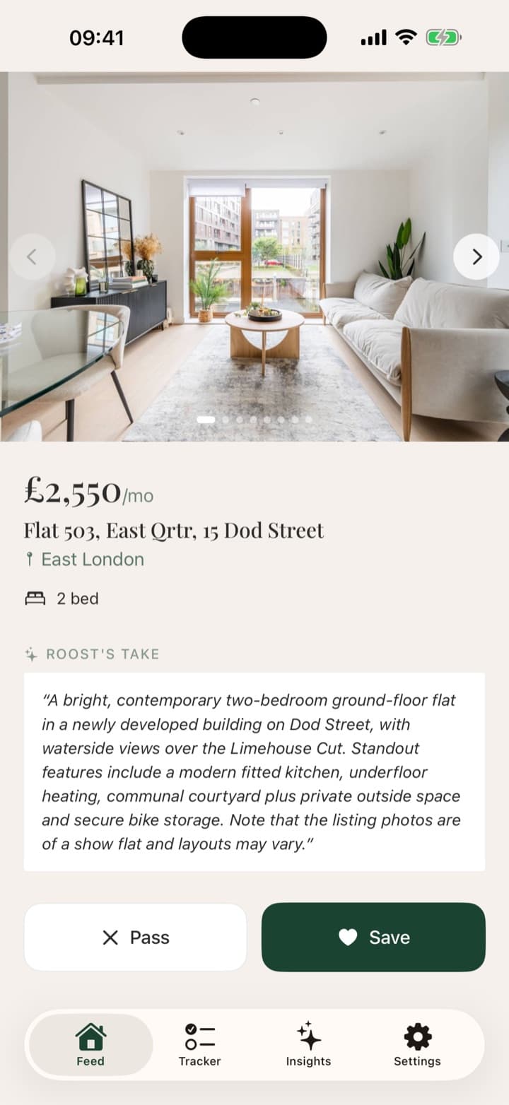 A full property detail in Roost with photos, price and Roost's Take